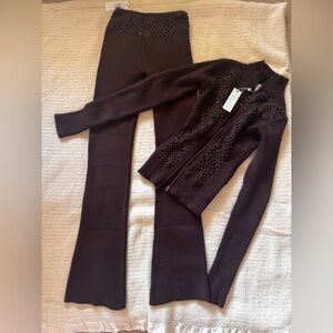 Frankie’s Bikinis NWT Heaven Ribbed Cloud Knit Set in Bourbon